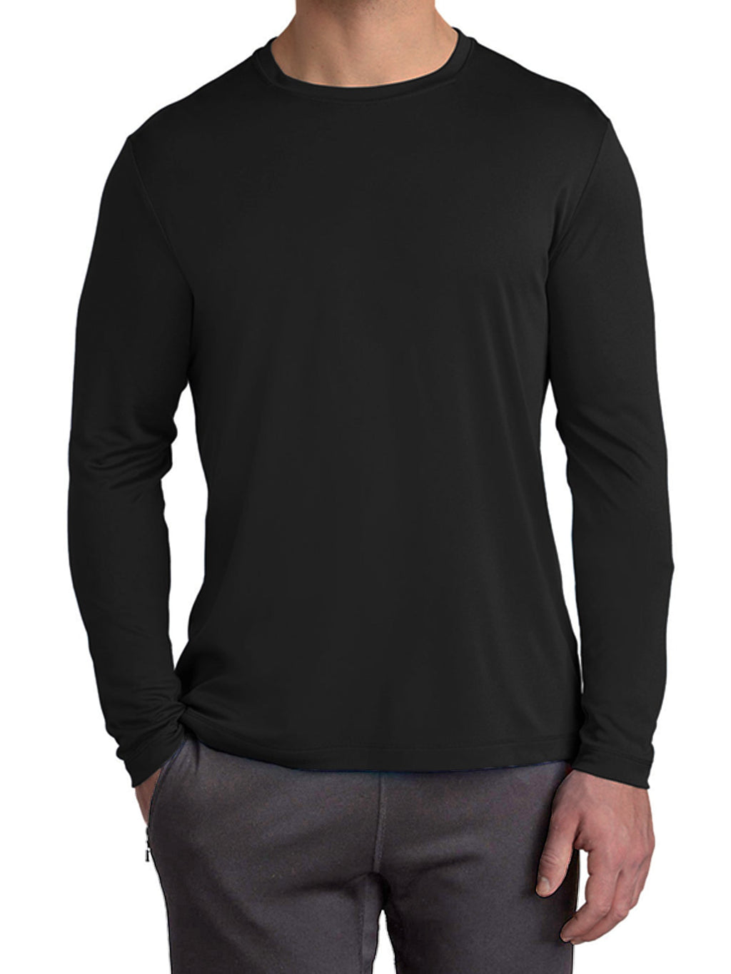 3-Pack Men's Long Sleeve Moisture-Wicking Crew Neck Tees – Quick Dry, Odor Resistant, Wrinkle-Free Active Shirts